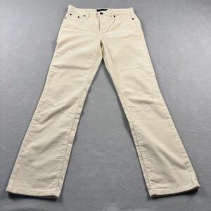 Lauren Ralph Lauren Pants Womens 4P White Premier Straight Corduroy Stretch RLL